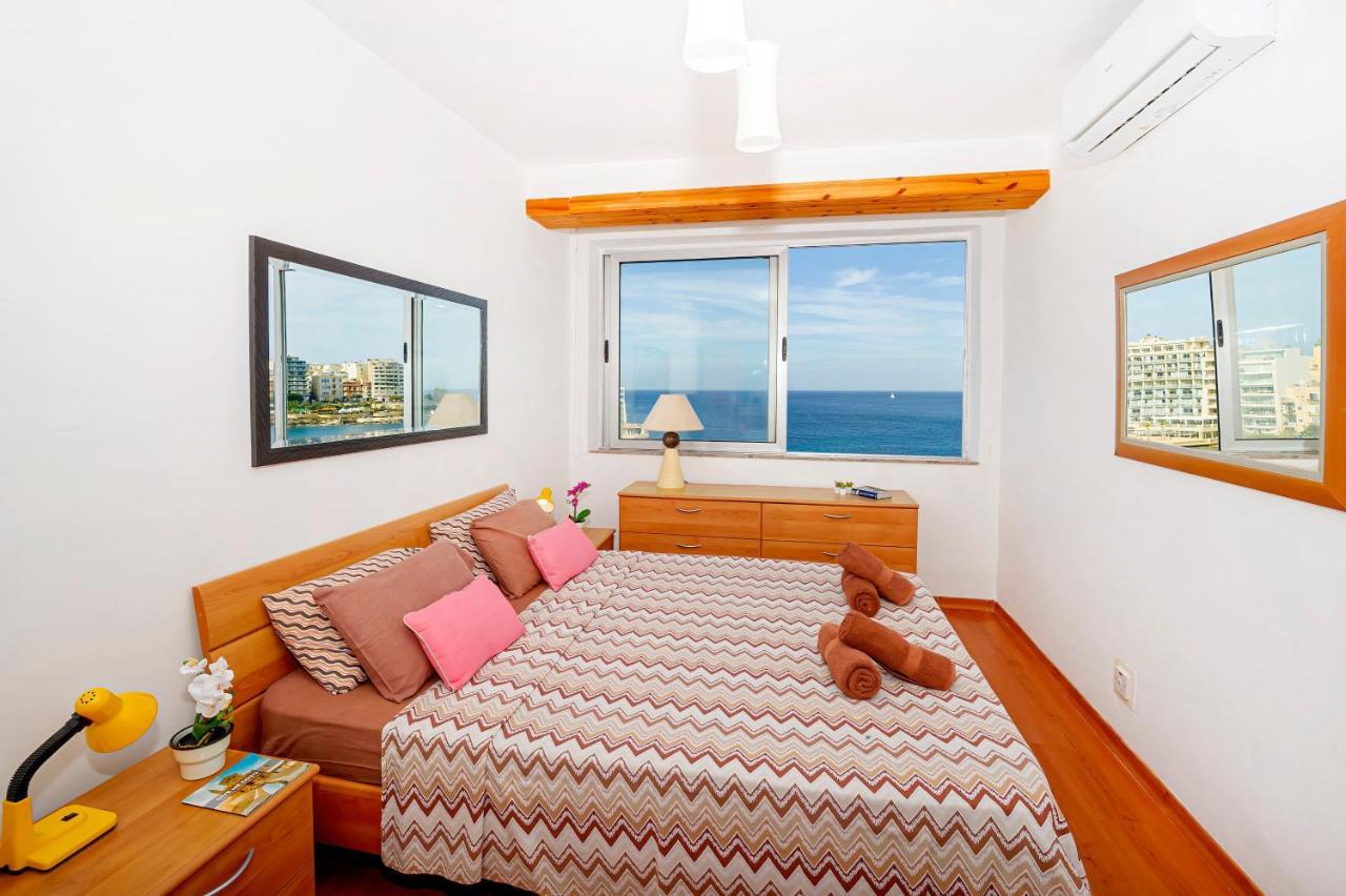 Spinola Bay Top Floor Seafront 3 Bedroom Apartment With Panoramic Sea Views - By Getawaysmalta San Ġiljan Extérieur photo