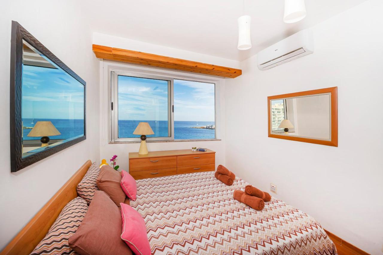 Spinola Bay Top Floor Seafront 3 Bedroom Apartment With Panoramic Sea Views - By Getawaysmalta San Ġiljan Extérieur photo