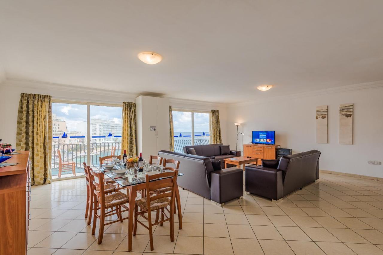 Spinola Bay Top Floor Seafront 3 Bedroom Apartment With Panoramic Sea Views - By Getawaysmalta San Ġiljan Extérieur photo